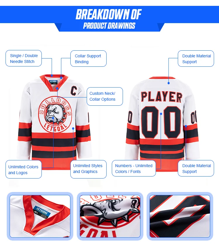 Custom Made Team Hockey Uniform Wear Professional Ice Hockey Jersey