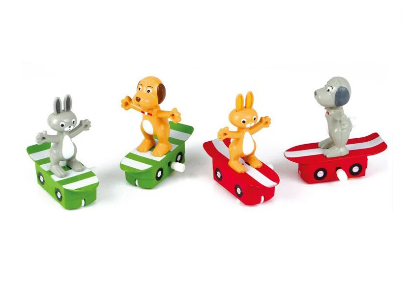 Пластиковая мультяшная игрушка-животное, заводная игрушка, кролик и собака, подарок для ребенка