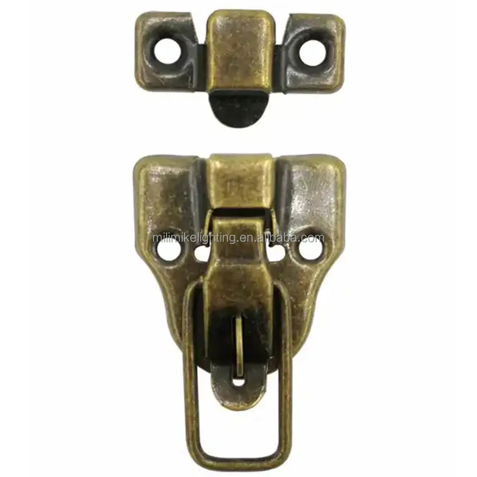 Bronze Color Metal Lock Latch for Old Stylish Wooden Jewelry Box Toolbox Hasp Latch Wooden Case Box Buckle Spring Toggle Latch
