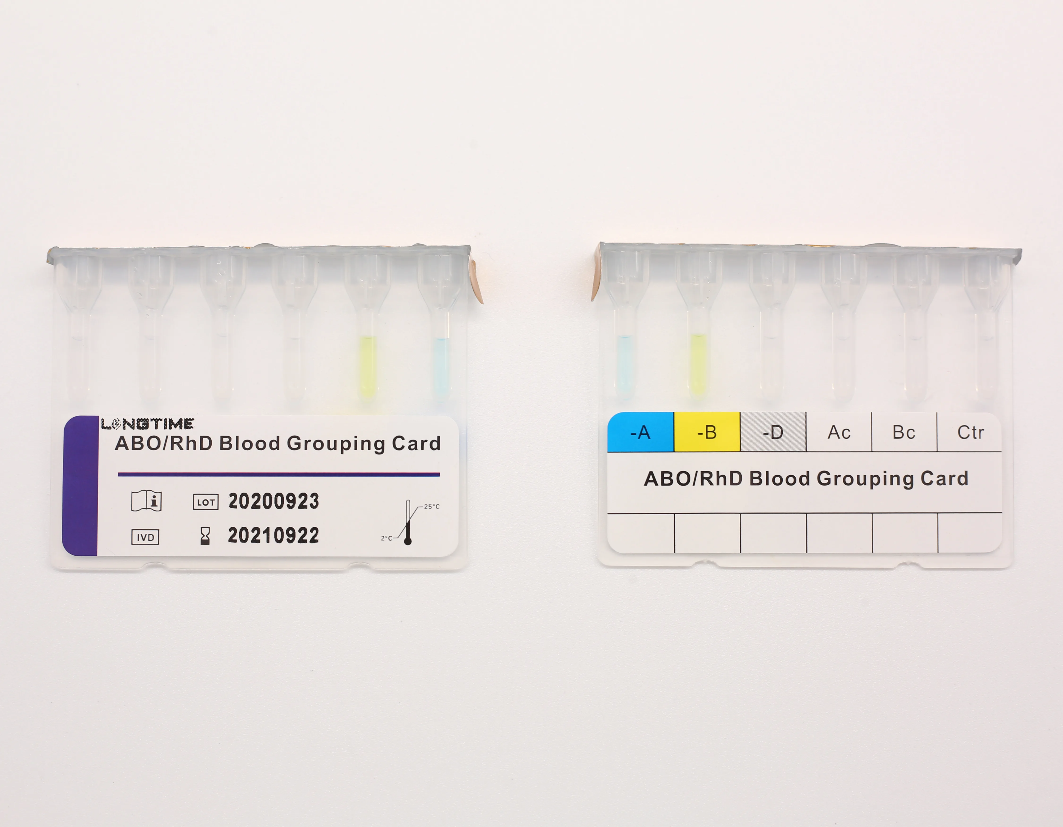 abo/rhd血液分型确认微柱凝胶测试卡塑料血液检测设备微血细胞计数8