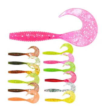 Cheery 7cm PVC Artificial Curly Long Tail Fish Shrimp Vibe Bait for Marlin Fishing in Rivers – Lure – view 2