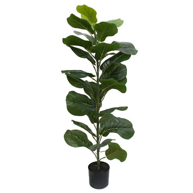 wholesale Home party decorative large tall faux green large leaf Artificial banyan 90CM one branch