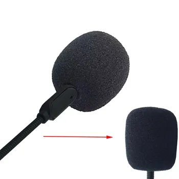 Mini Clip-On Lavalier Microphone Black Windshield, Lavalier Headphone Mic Sponge Suitable for Various Headphone Microphones