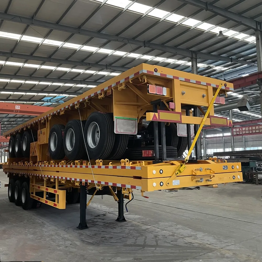 Flatbed Truck Trailer 50 Tons 40ft Flatbed Truck Trailers Skeleton ...