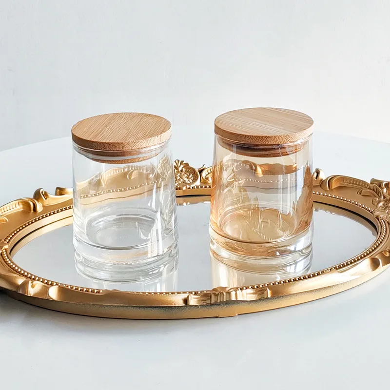 Choice Fun Simple Transparent Stock DIY Candlestick Holder Ornament Ashtray Colorful Sundae Jar Amber Scent Christmas Glass