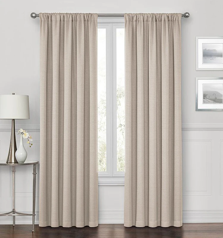 Flame Retardant Available Double Side Linen Fabric Soft Touch Printing Curtain Fabric Living Room Window Curtain