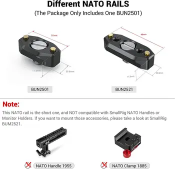 Smallrig Nato Rail with Locating Screw for Arri 35mm Bun -2501b detail image
