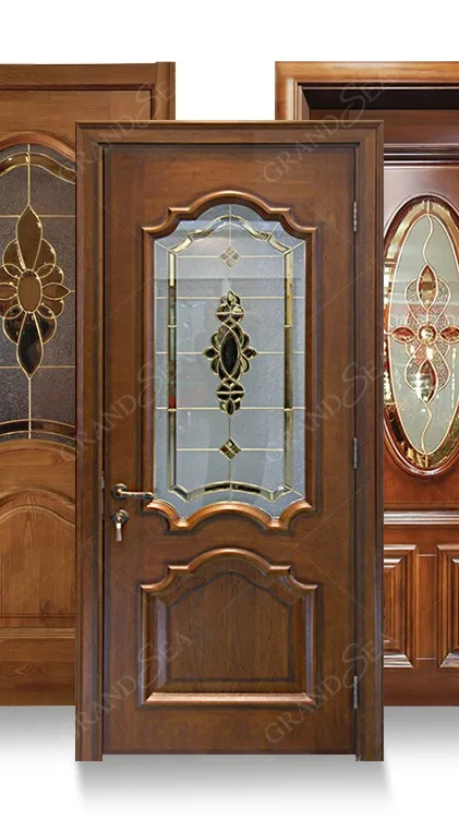 Waterproof Fire Rated Latest Luxury Design Bedroom Interior Solid Wooden Doors With Glass - Buy ...