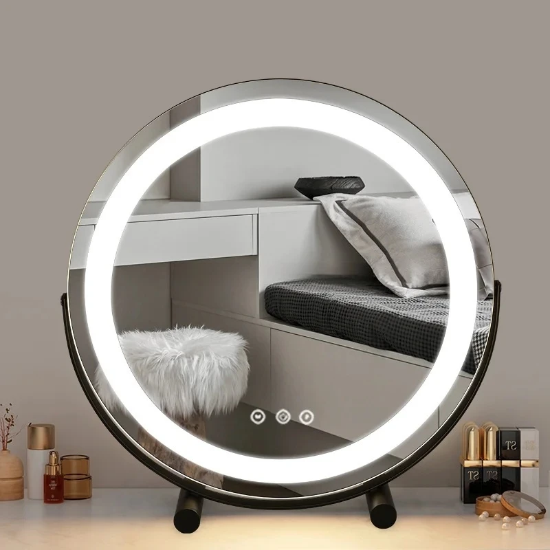 product anti fog smart touch switch bathroom round mirror modern wall led makeup mirror factory price-1