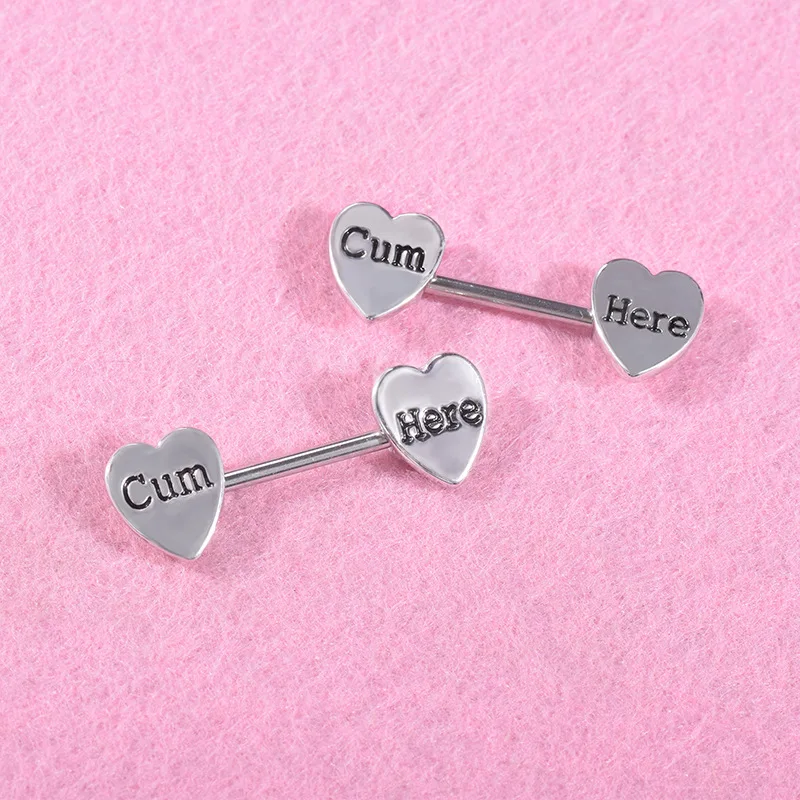 European and American Personality Nipple Rings Personalized Heart