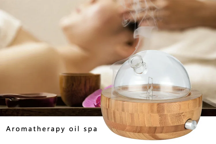 New Aromatherapy 150ml Essential Oil Nebulizer Wood and Glass Waterless Scent Diffuser