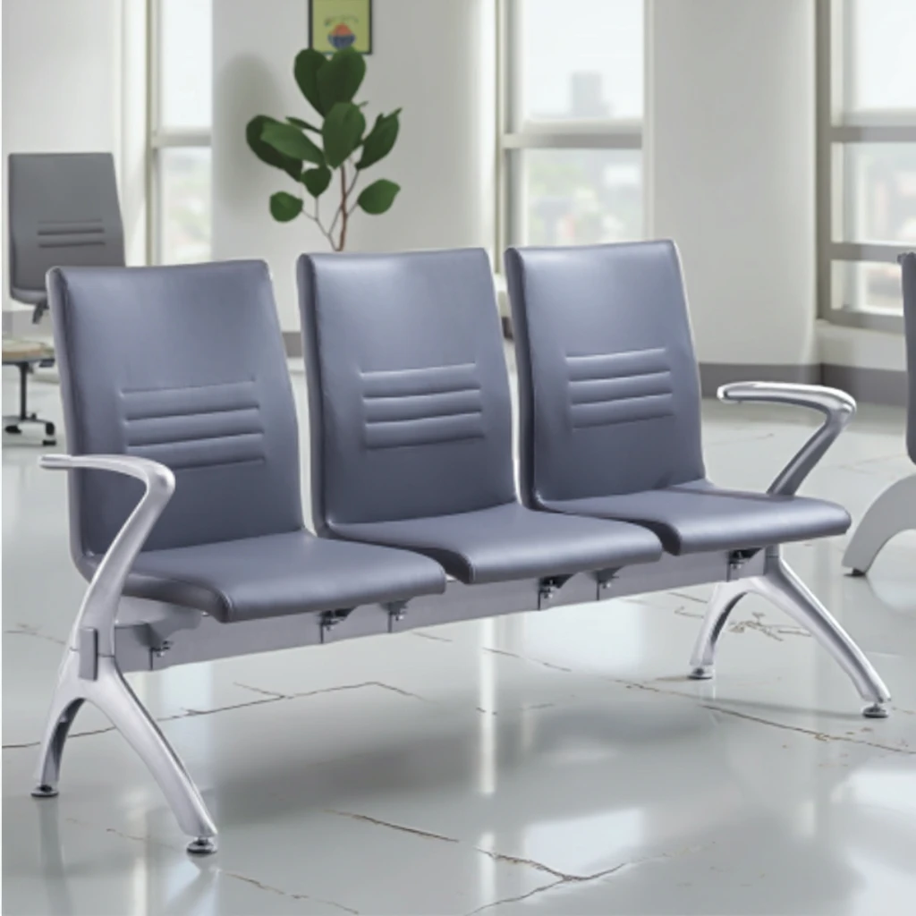 Modern Commercial Cold Steel Frame Chair with Detachable Anti-Slip Feet for Public Spaces 2