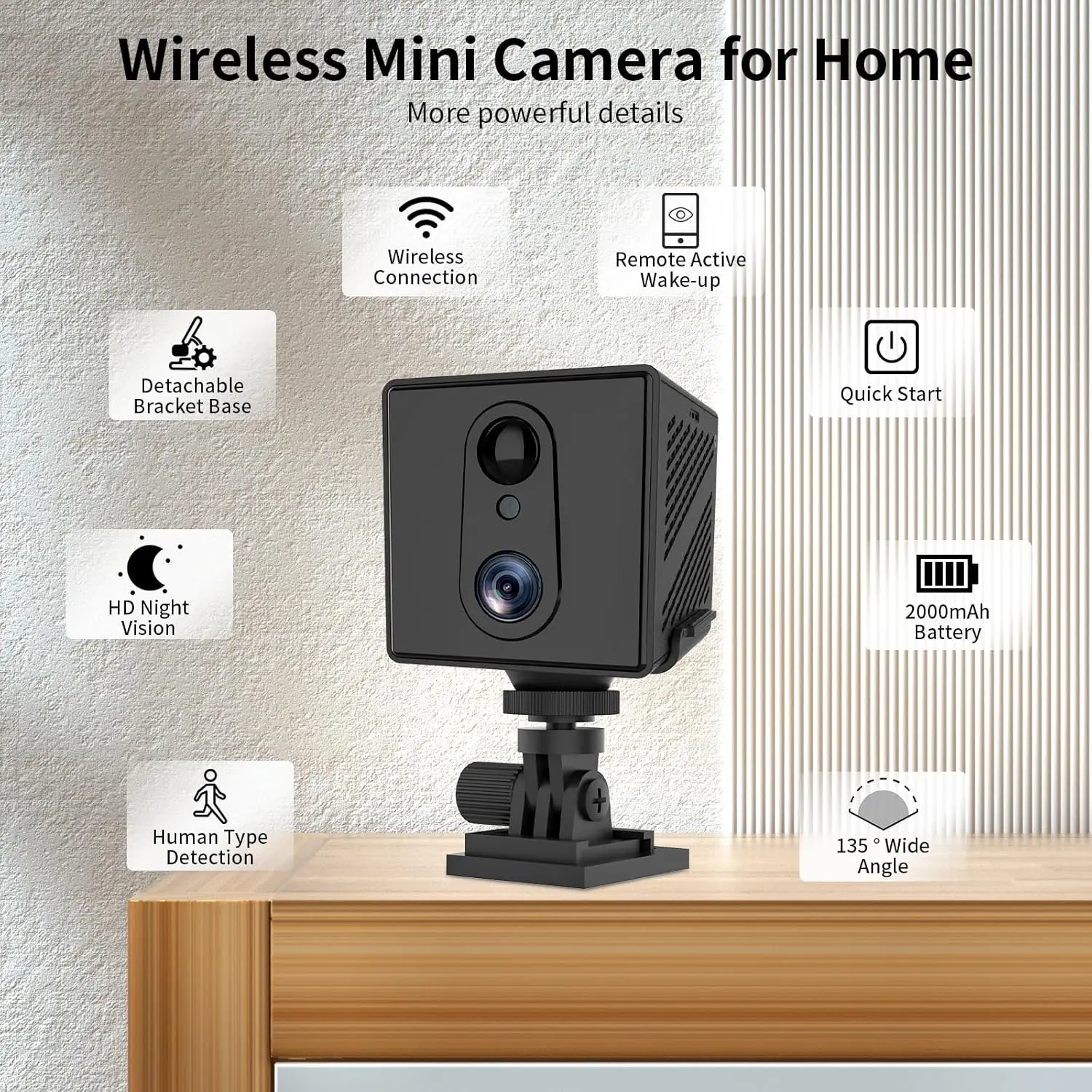 Caméra miniature,Mini caméra vidéo WiFi HD 4K, bouton chemise, petit moniteur AP-P2P, détection