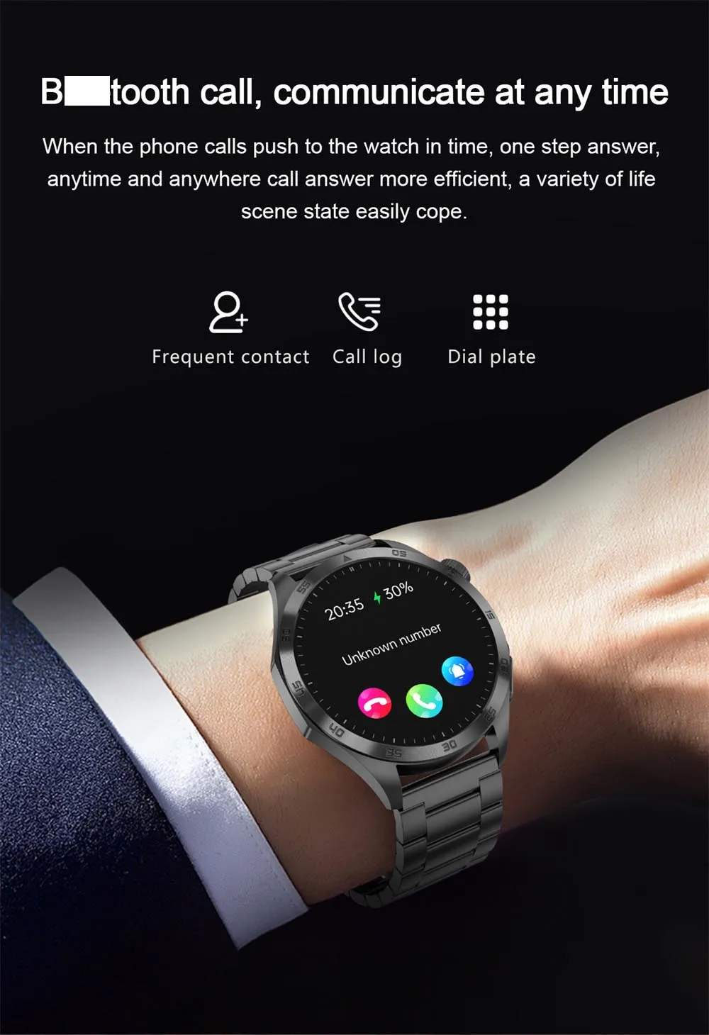 Stainless Steel Smartwatch Ecg Hrv Heart Rate Monitoring Amoled Smart ...