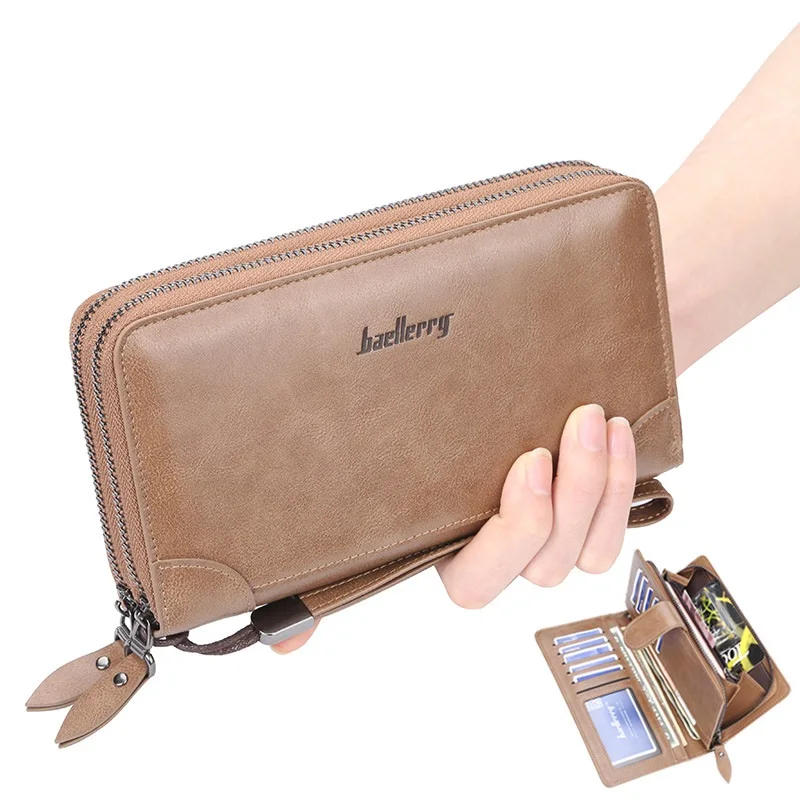 Men's Vintage Business Clutch Wallet With Large Capacity, Simple