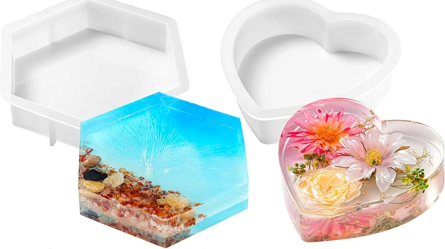 8 In 1 Large Resin Molds Silicone Kit For Epoxy Resin Flowers