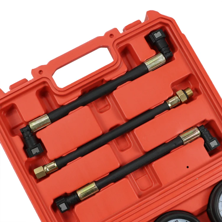 3pc Fuel Pressure Gauge Set Compression Tester Kit for Car and Motorcycle