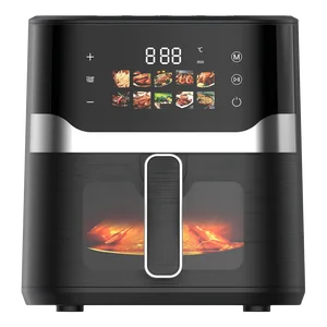 5L 6L 7L 8L Stainless Steel Air Fryer 2200W Kitchen Appliance Digital Touch Screen 7 Menu Presets for Precise Temperature Hotels
