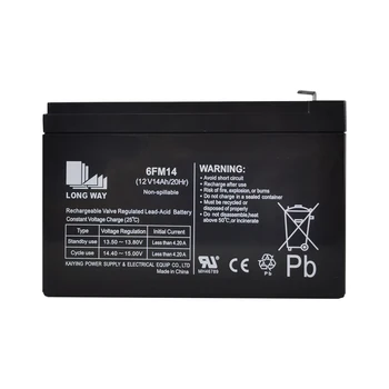 LONGWAY High Quality 12V14Ah 6FM14 GEL Battery for UPS Electric Wheelchairs Lighting Solar E-bike & Lead Acid Battery Used