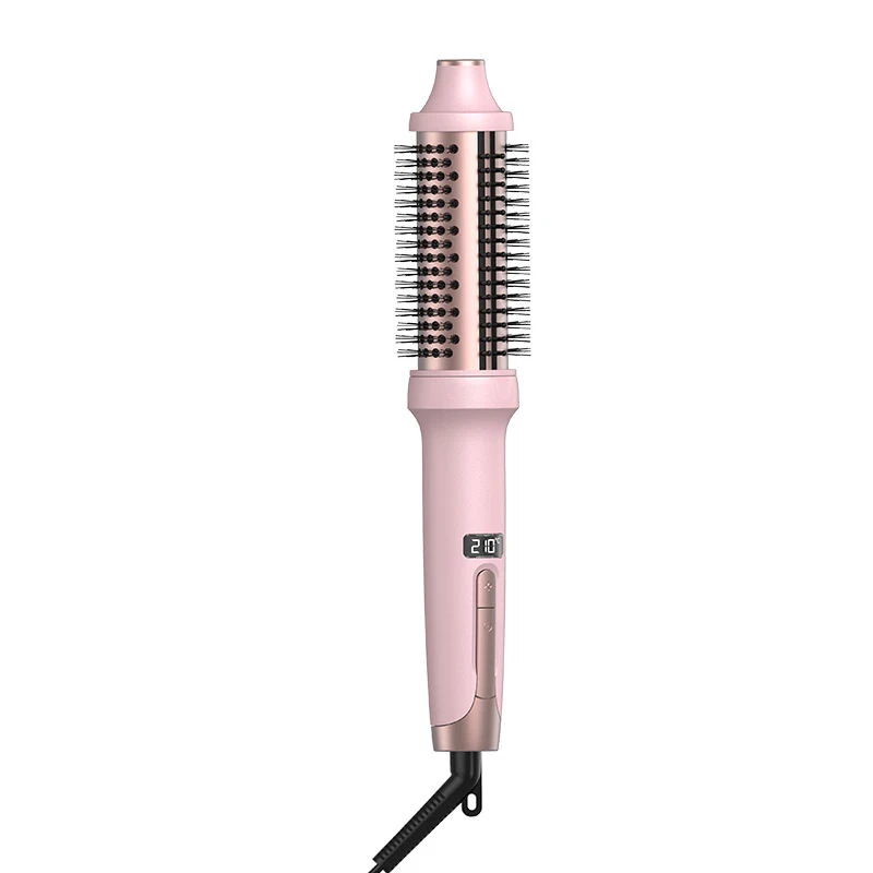 Mesky Manufacturer Thermal Ceramic Glaze Coating Barrel Fast Heater Styling Comb LCD Display Hair Curler and Straightener Brush