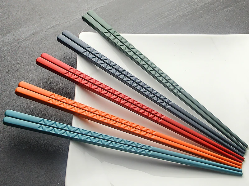 Custom Pet Fiberglass Alloy Chopsticks Reusable Japanese Sushi Chop Stick Colorful Cherry