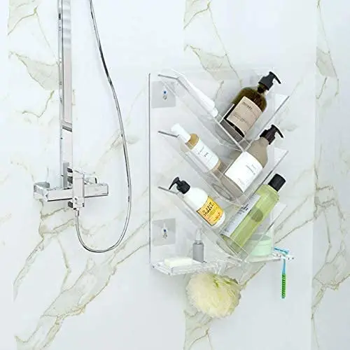 AITEE Acrylic Bathroom Organizer Shower Caddy, Clear Shampoo Holder  Organizer
