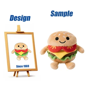 Shengye Chinese Factory Custom Soft Stuffed Hamburger Plushies Food Company Store Shop Advertising Promotion Plush Doll Toy Gift