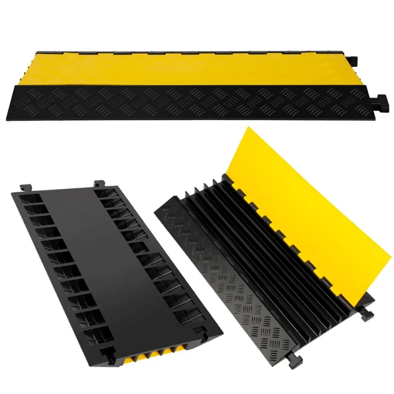 product factory wholesale outdoor rubber floor cable cover roadway safety traffic rubber 5 channel cable protector-1