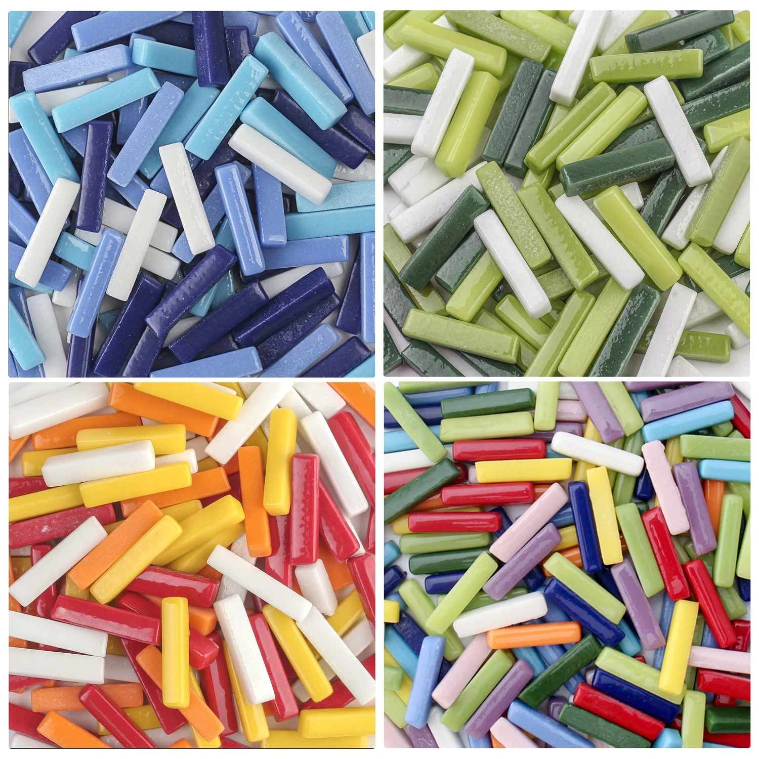 Mini Strip Enamel Glass Pure Color Art Supplies Loose Crafts Diy Glass Mosaic Tiles