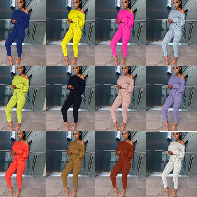 wholesale cardigan sets woman 2 piece sweater set