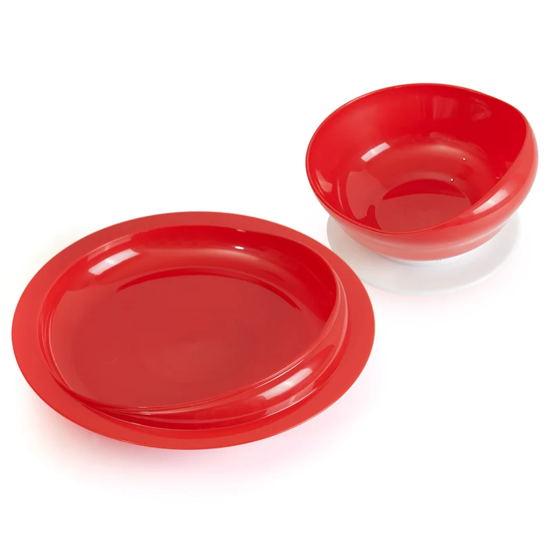 Wholesale Cheap Plastic Plate With Tpr Suction Cup Plastic Dinner