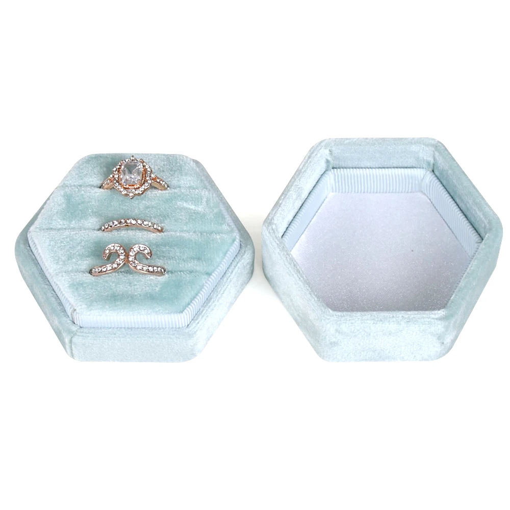 Luxury Jewelry Ring Box Wedding Velvet Round Ring Jewelry Packaging