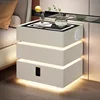 White  wireless charging+usb+code lock+speakers