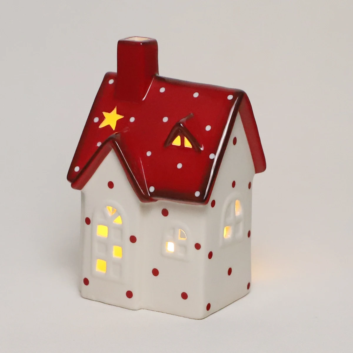 unpainted lights christmas ceramics porcelain houses decoration with led light