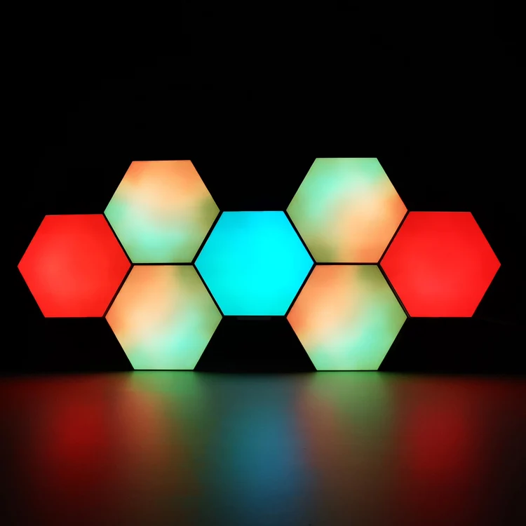 Mobile APP Controlled  Colorful  Hexagon Light  Cloud Light Modular DIY Hexagonal Light