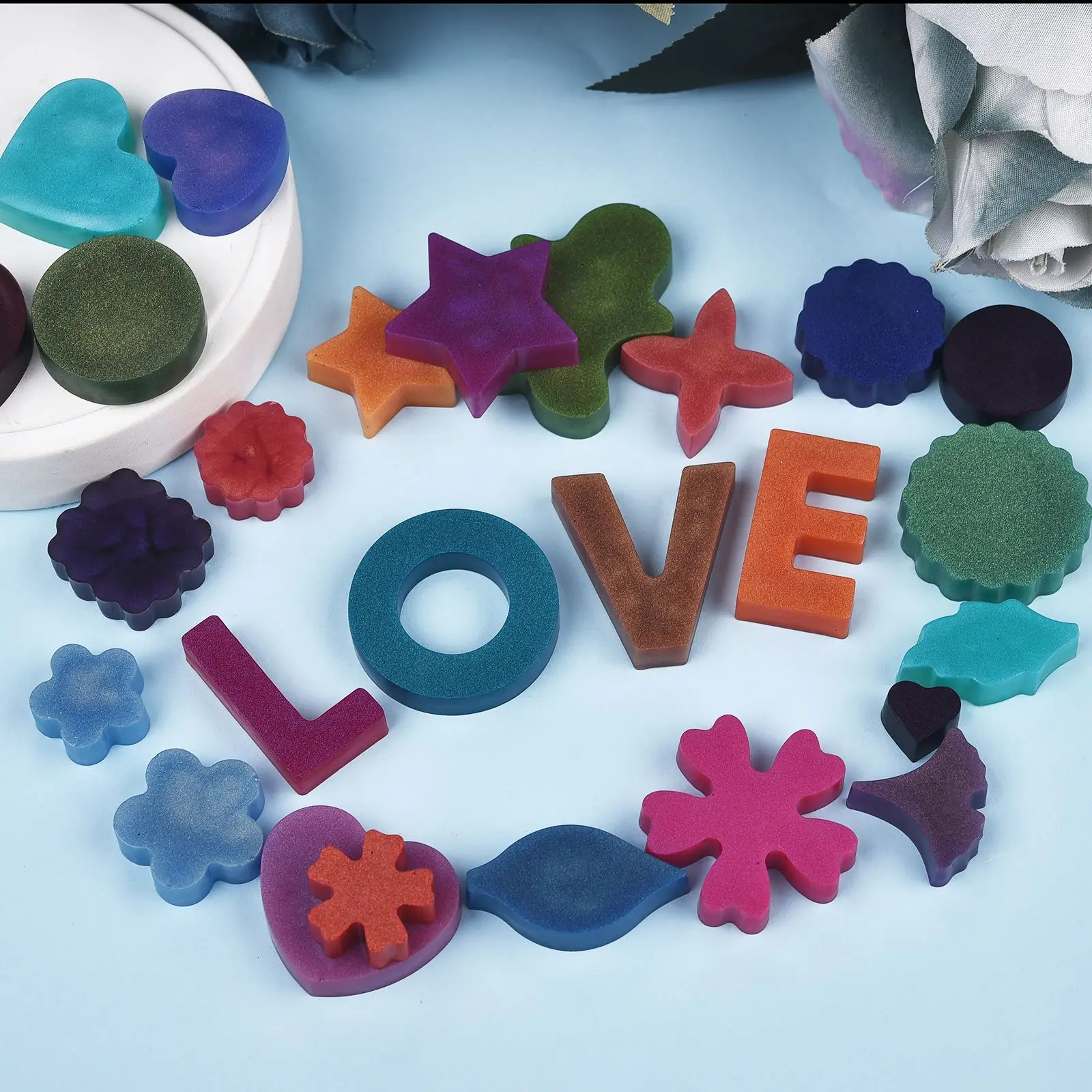 30 цветов, цветной пигмент из эпоксидной смолы, набор порошков из слюды