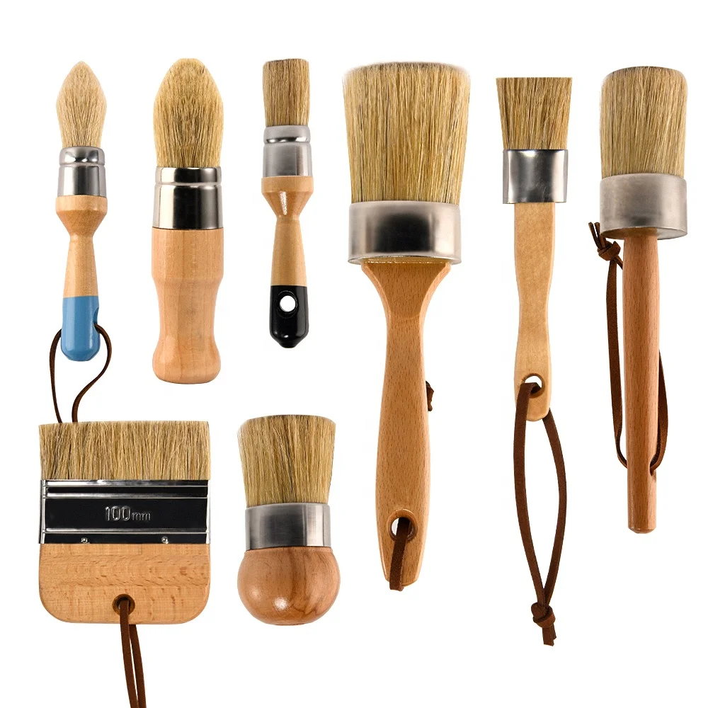 Factory Custom Acrylic Paint Professional Artist Oil Paint Brush Types Bristle Hair Chalk Artist Brush