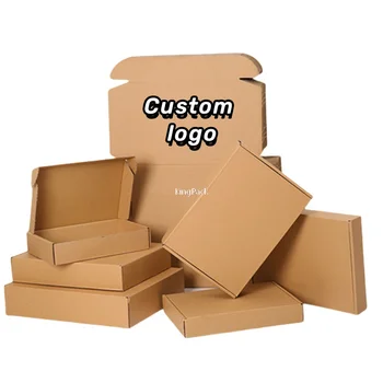 Digital Printing Custom Logo Brown Kraft Corrugated Packaging Box Corrugated Mailing Box