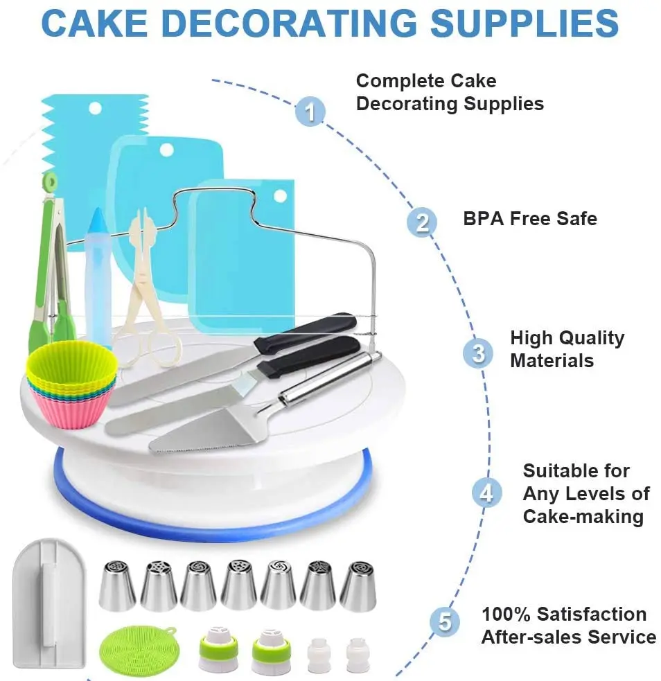 493 PCS Cake Decorating Supplies Kit Professional Cupcake DIY Baking Tools  Set