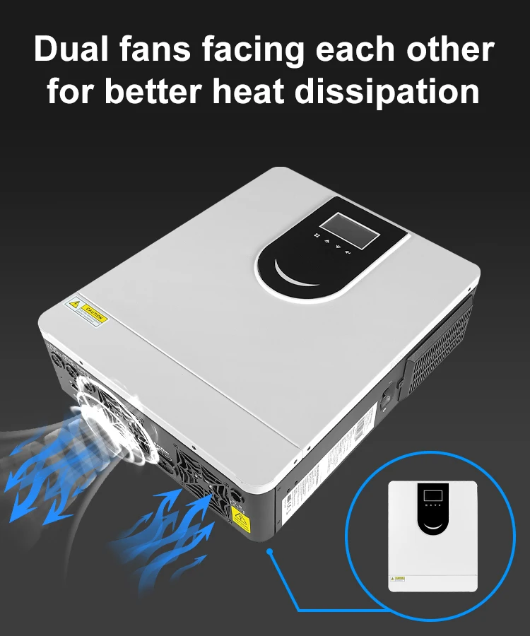 GCSOAR On/Off Grid Pure Sine Wave Hybrid Solar Inverter 6 kw Built in ...