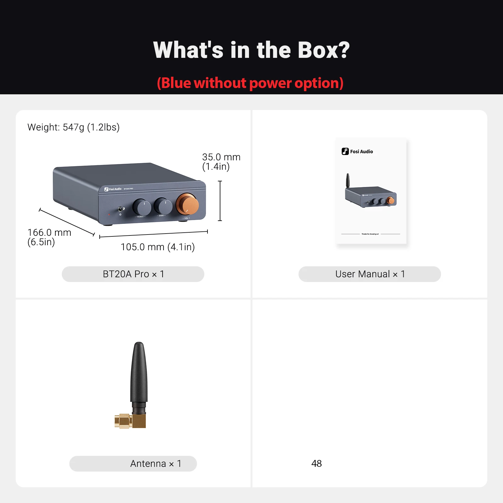 Fosi Audio BT20A PRO TPA3255 Power Amplifier - 300W X 2 Mini HiFi