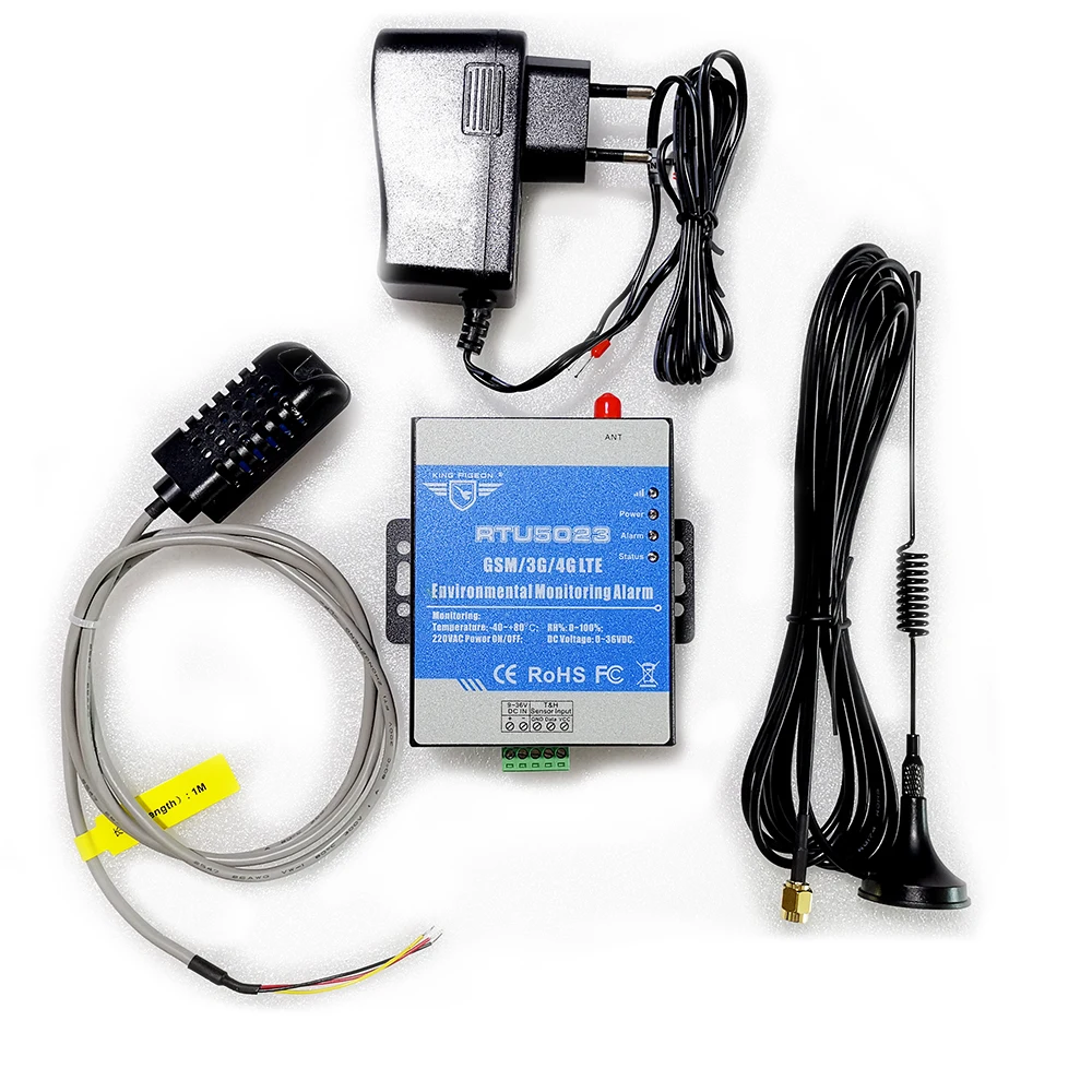 RTU5023 2G GSM Temperature Humidity Environment Alarm Power Lost SMS Alert Remote Monitoring DC Power Timer Report APP Control