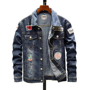 2019 Hot sale fashion China Custom Mens Color Block Patchwork Jeans jacket Wholesale denim jackets for Men