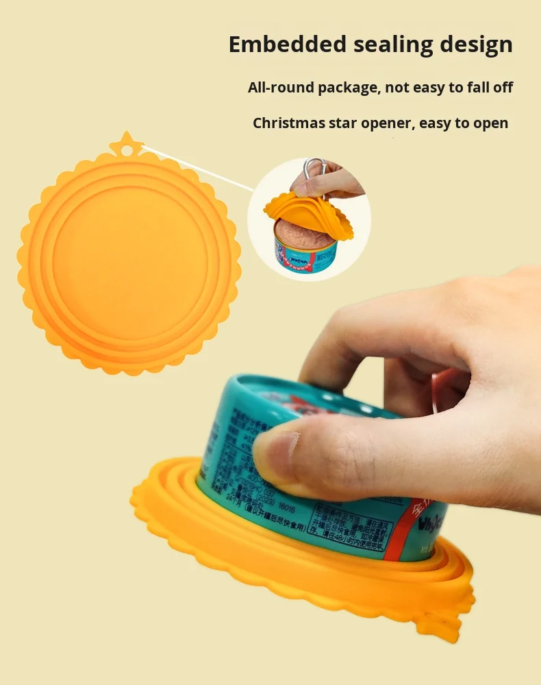 3-in-1 Cat Can Sealing Lid Leak-Proof Silicone Preservation Lid for Pets Bowls & Feeders manufacture