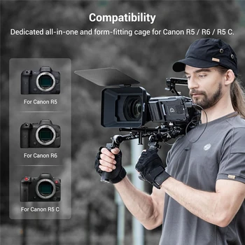 SmallRig Aluminum Alloy DSLR Rig Stabilizer Cage with Cold Shoe for Canon R5 R6 R5 C 2982B product image