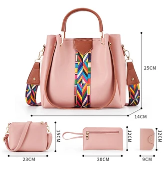 Fashion Cheap Price Lady Handbag Women Bag Sets Bolsos De Mujer Bolsas Femininas Pu Handbags 4 Pcs In 1 Set
