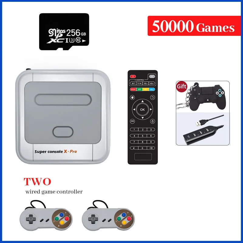 Clé De Jeu Rétro Sans Fil – 64 Go, 2 Manettes 2,4 GHz, Sortie HDMI 4K, Centaines Jeux Préinstallés
