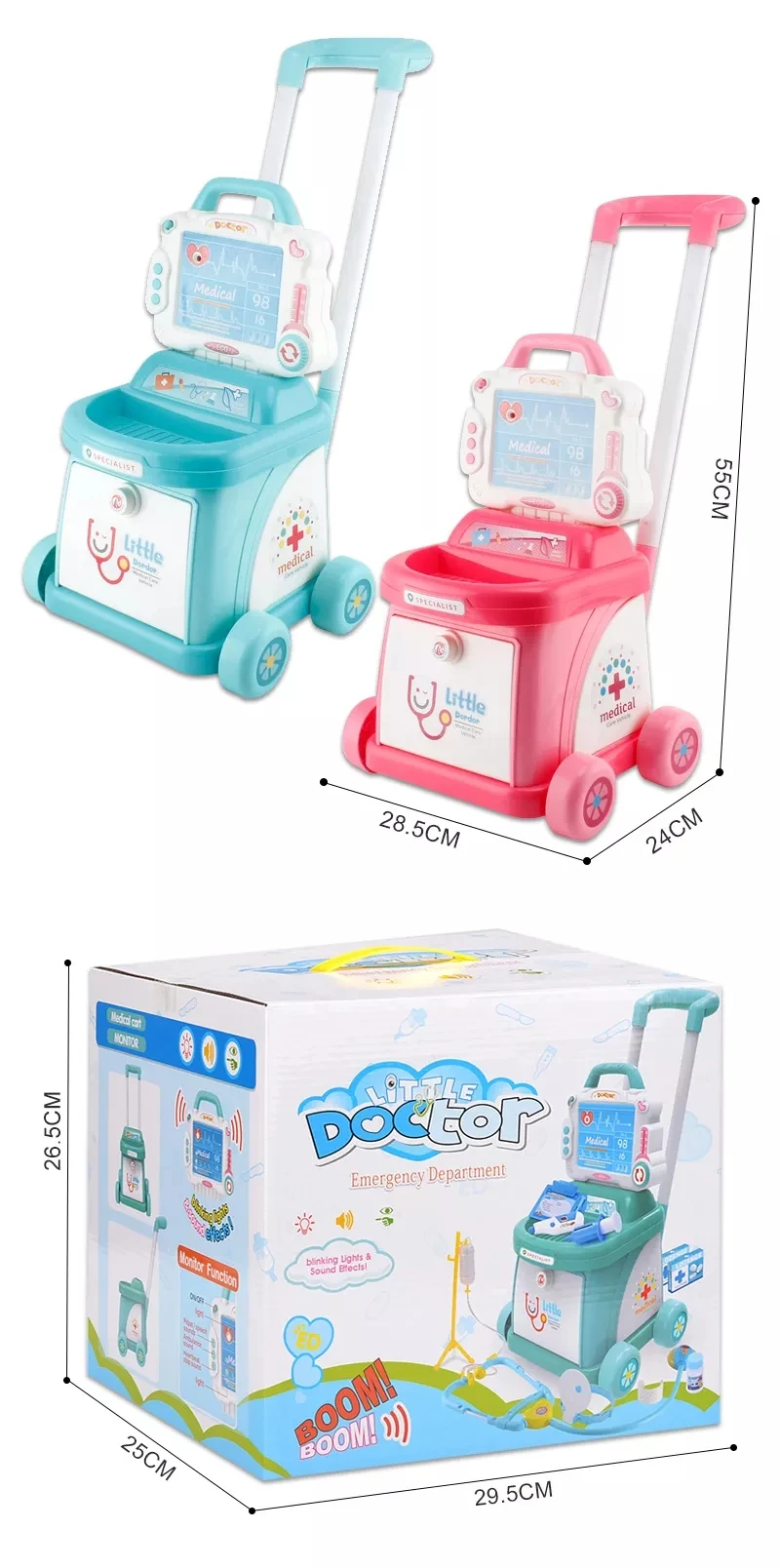 Детская игрушка-врач корзина, имитация электрокардиограммы, медицинский игровой набор, комплект для ролевых врачей для детей