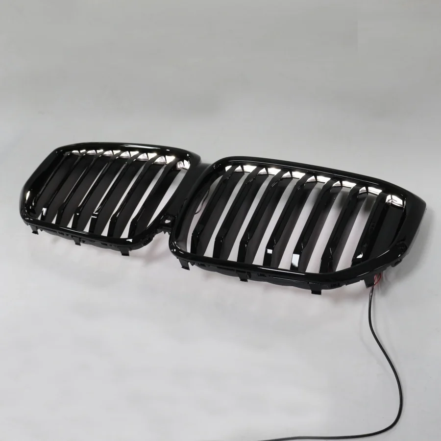 product tiypeor black kidney led grille front bumper for bmw x5 g05 2019   2022 car abs dual strip glossy models-6