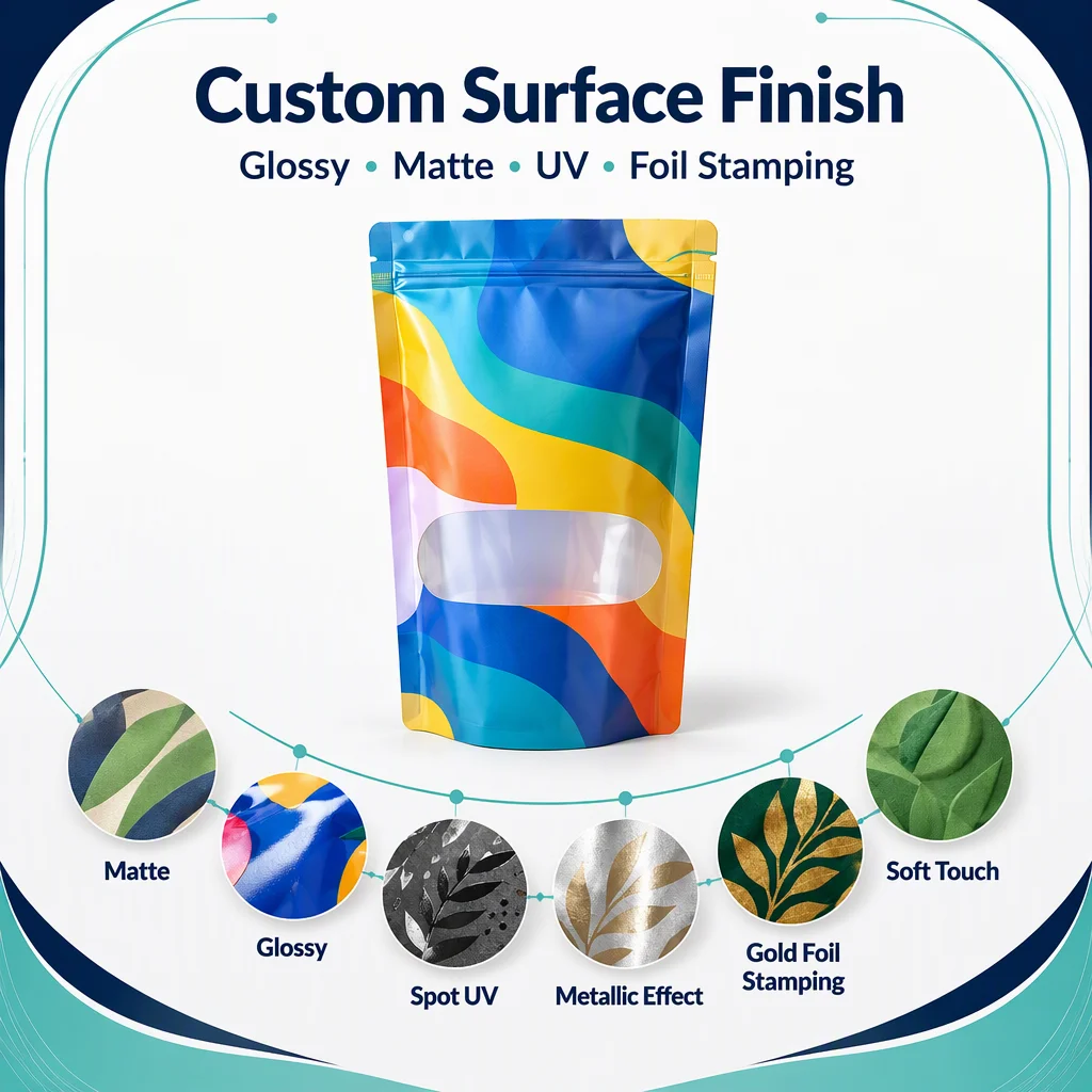 Custom Printed PE Plastic Smell Proof Stand up Pouch for Alcohol Soda Drink Beverage Juice Packaging